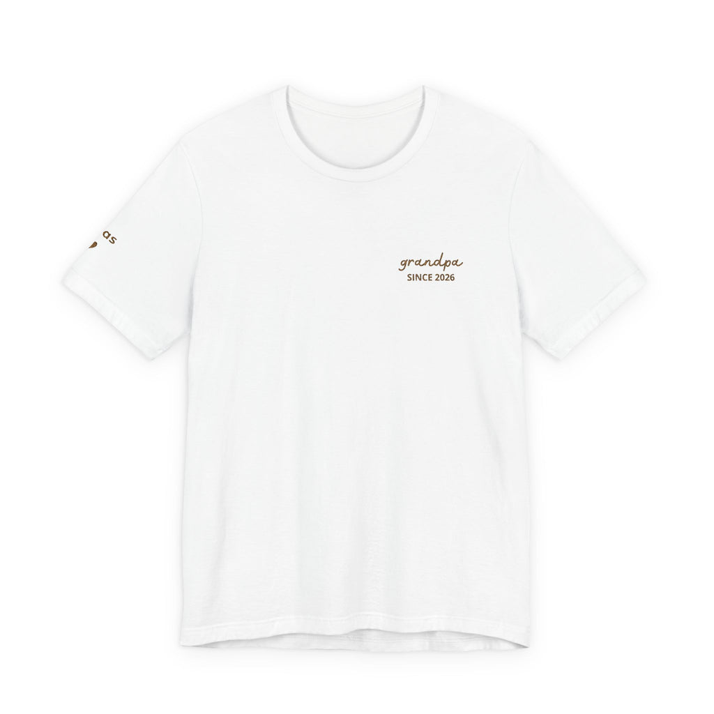 T-Shirt Grandpa Since Date Embroidered on Heart and Grandchildren’s First Names on Sleeve