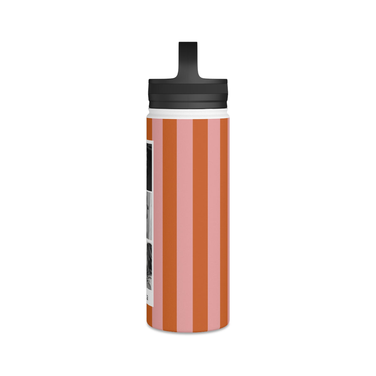 Striped Water Bottle with Custom Photo