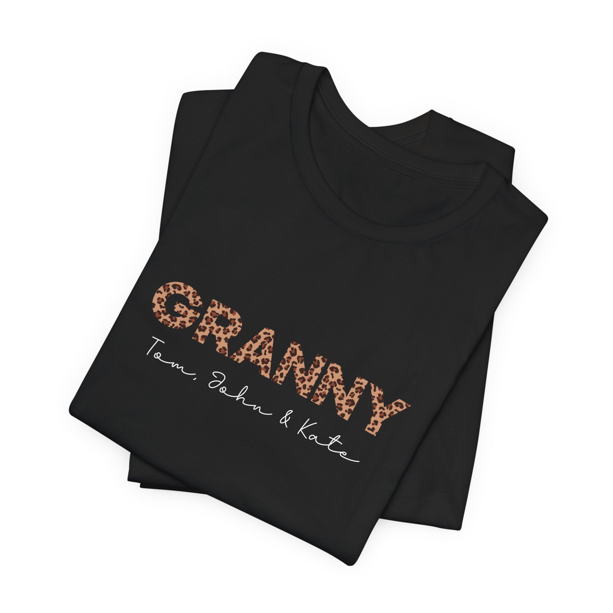 Leopard Granny T-Shirt with Personalized Names