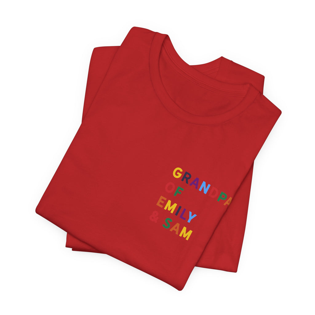 Grandpa Shirt with Multicolored Grandchildren's Names