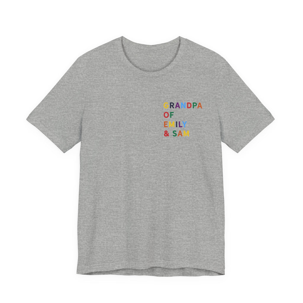 Grandpa Shirt with Multicolored Grandchildren's Names