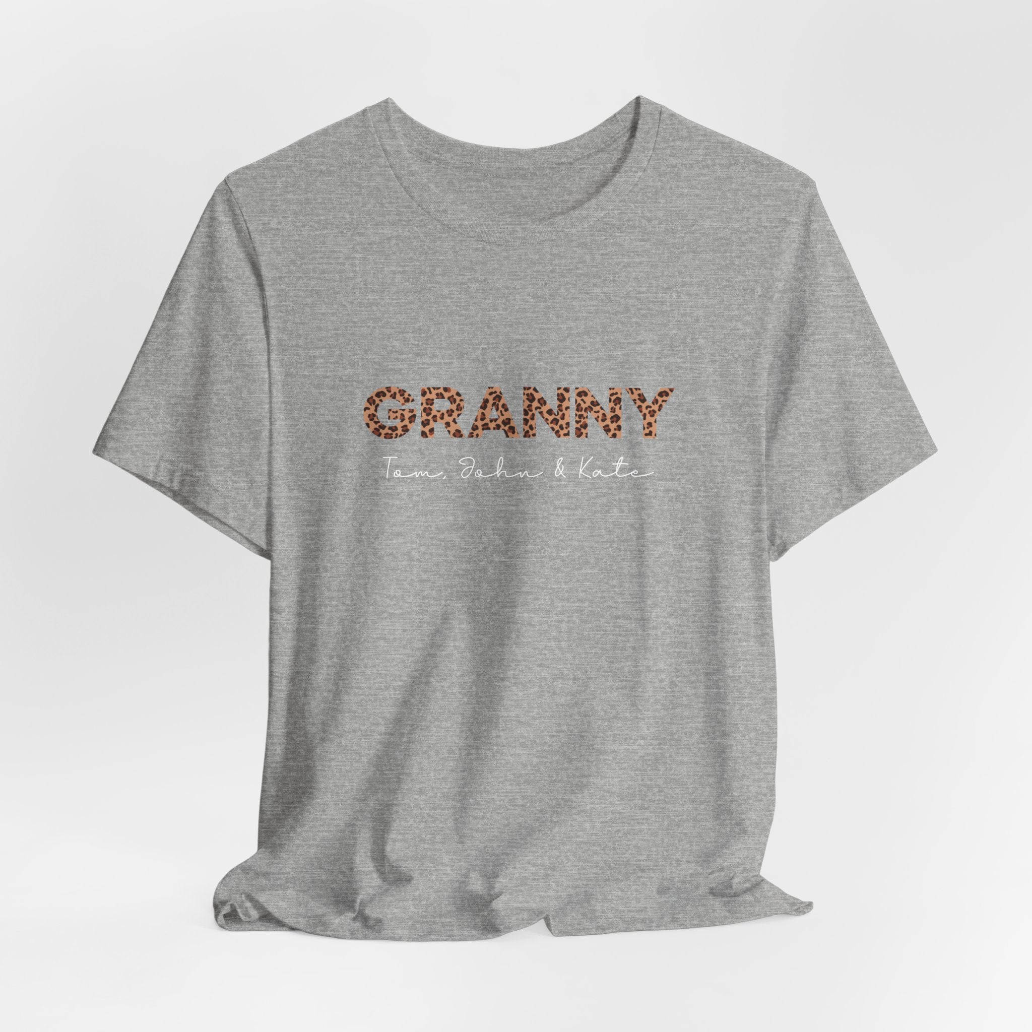 Leopard Granny T-Shirt with Personalized Names