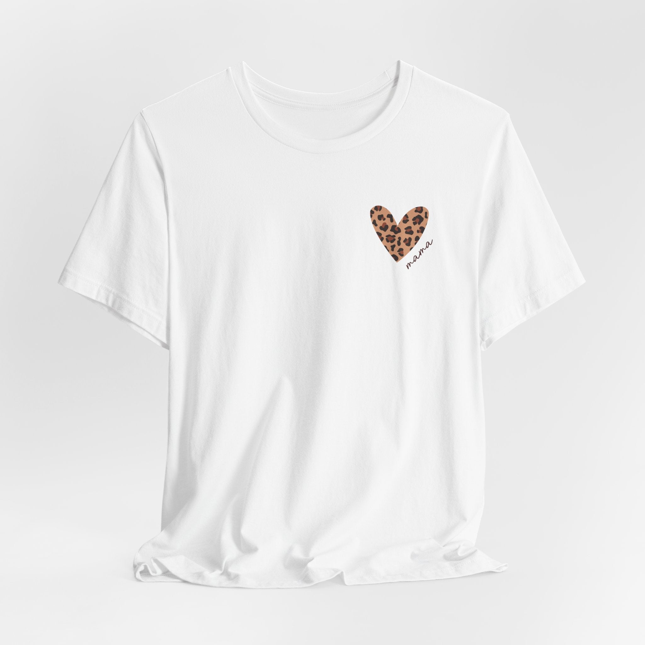 Leopard Heart Grandma T-Shirt with Personalized Name