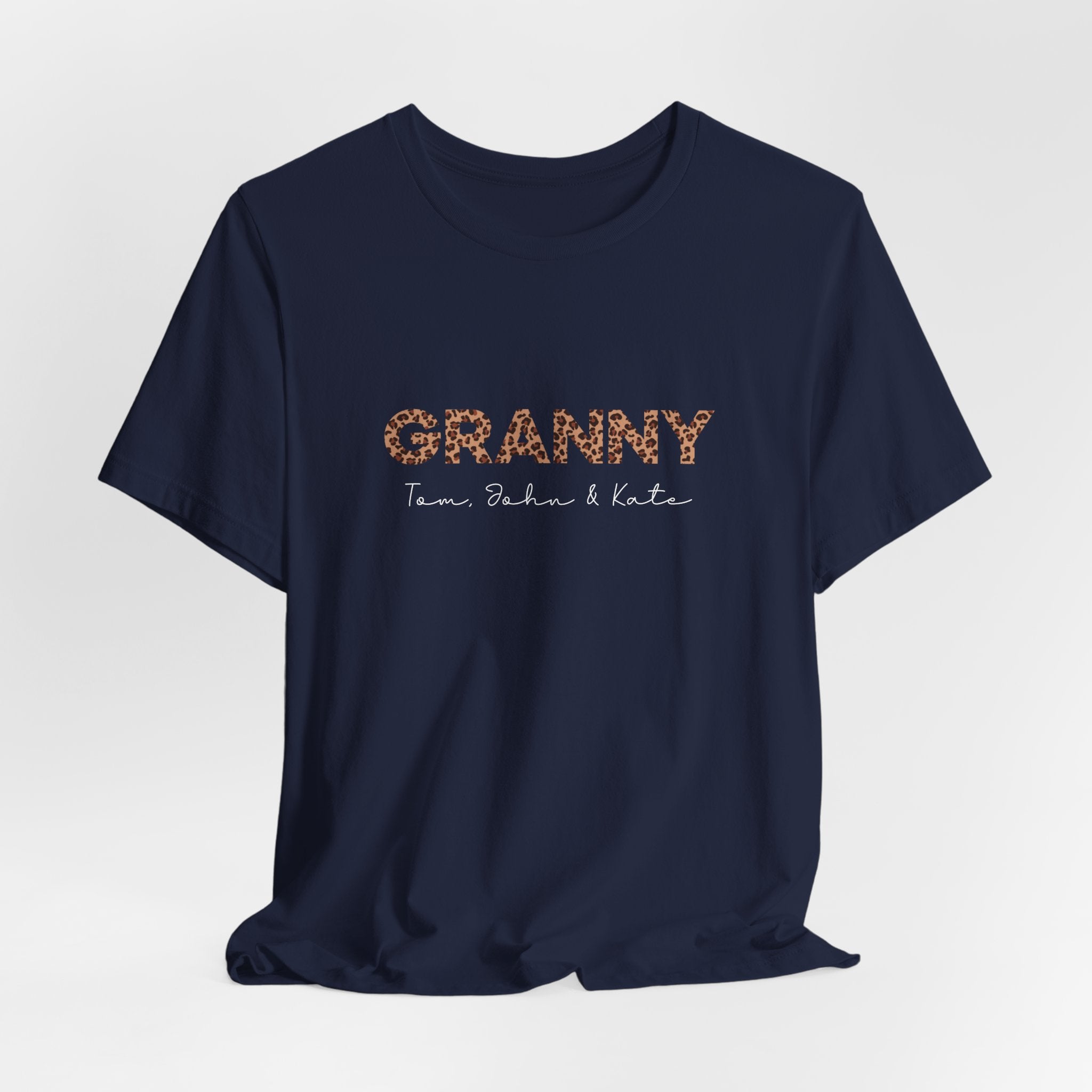 Leopard Granny T-Shirt with Personalized Names