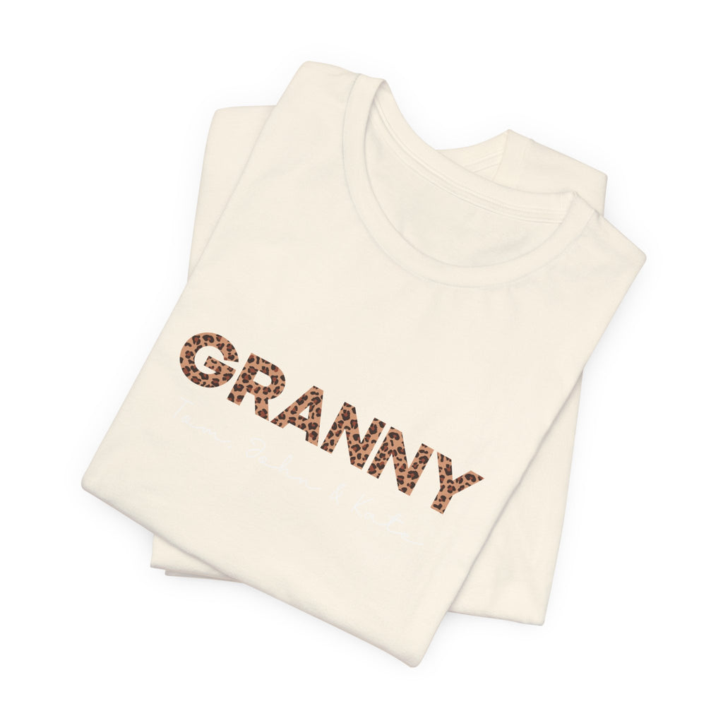 Leopard Granny T-Shirt with Personalized Names