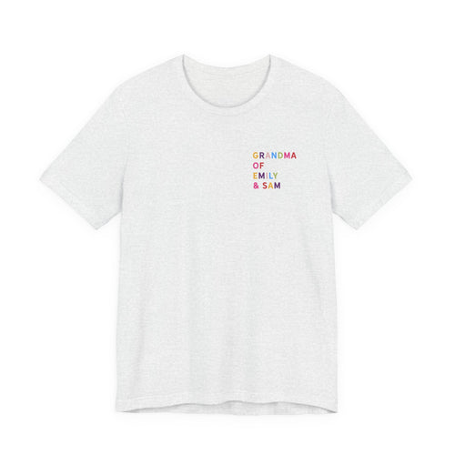 Grandma Shirt with Multicolored Grandchildren's Names
