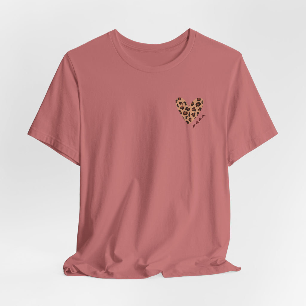 Leopard Heart Grandma T-Shirt with Personalized Name