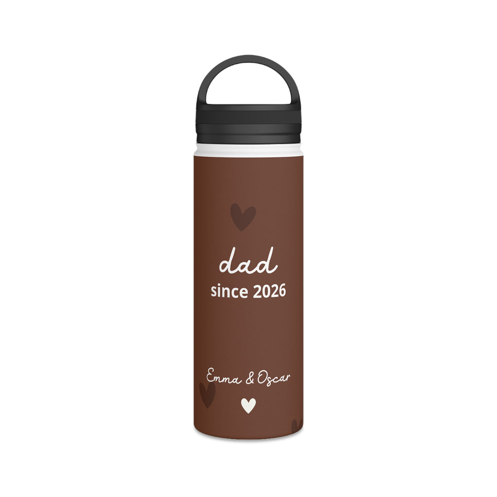 Dad Since Water Bottle with Personalized Names