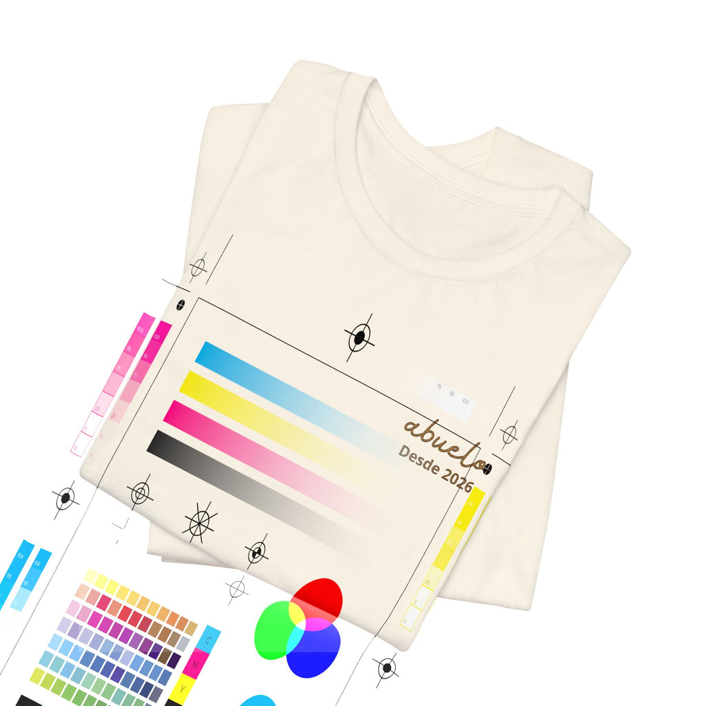 Camiseta bordada para abuelo con fecha "Abuelo desde" y nombres de los nietos en la manga