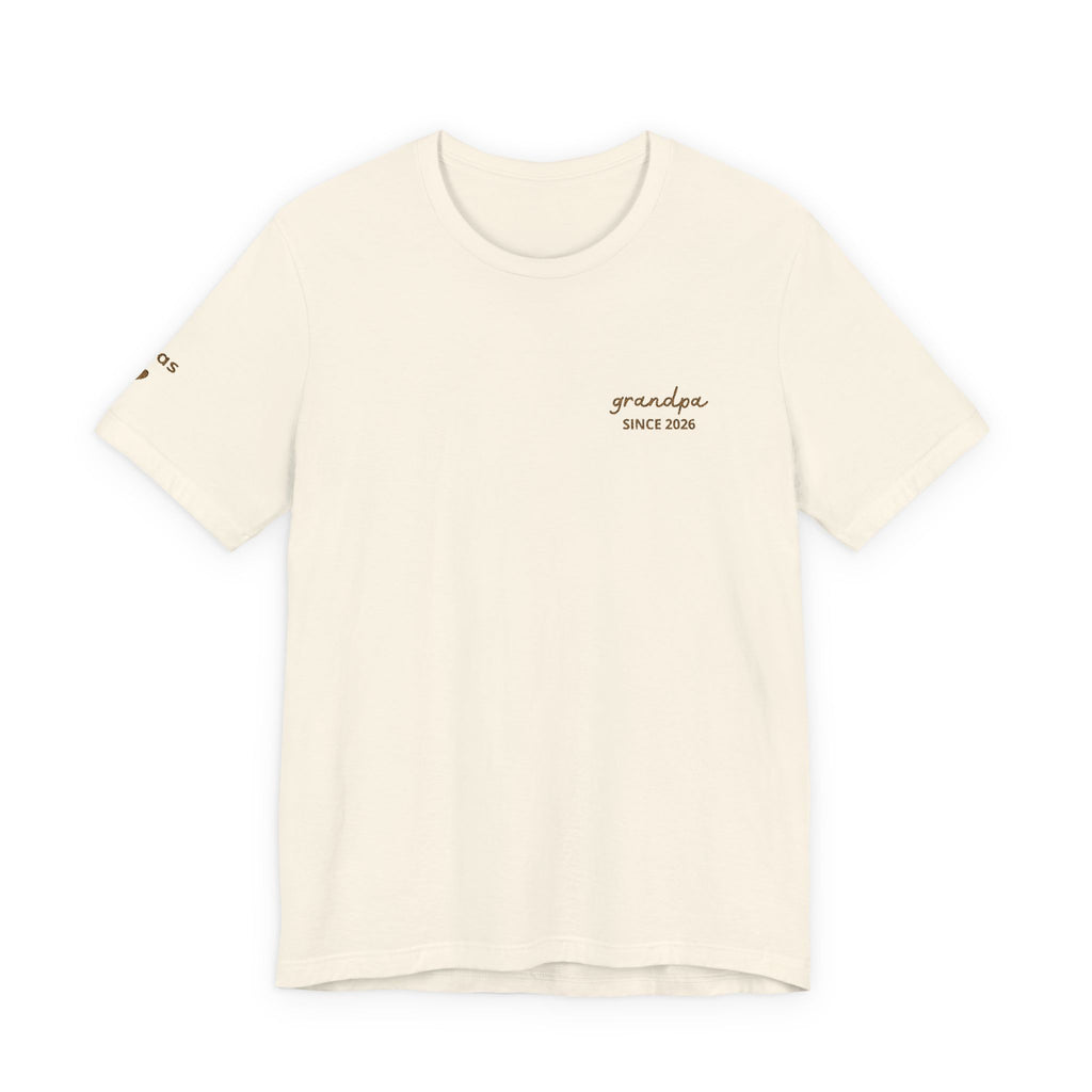T-Shirt Grandpa Since Date Embroidered on Heart and Grandchildren’s First Names on Sleeve