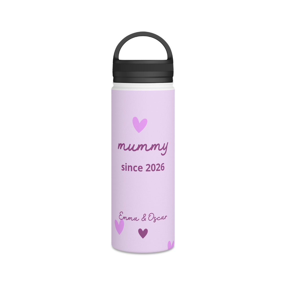 Mom Since Water Bottle with Personalized Names