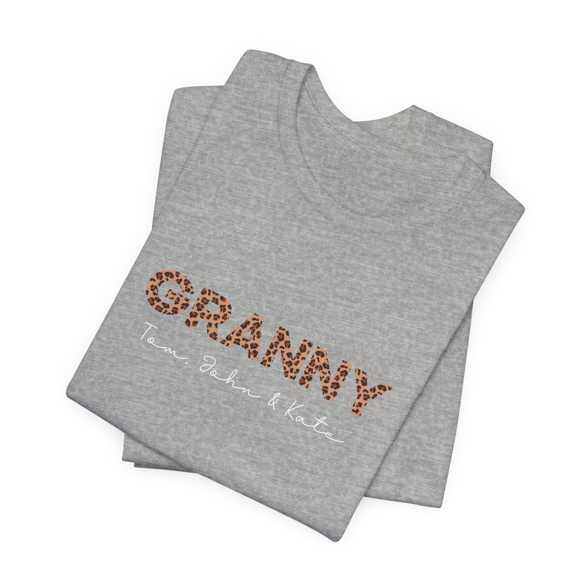 Leopard Granny T-Shirt with Personalized Names