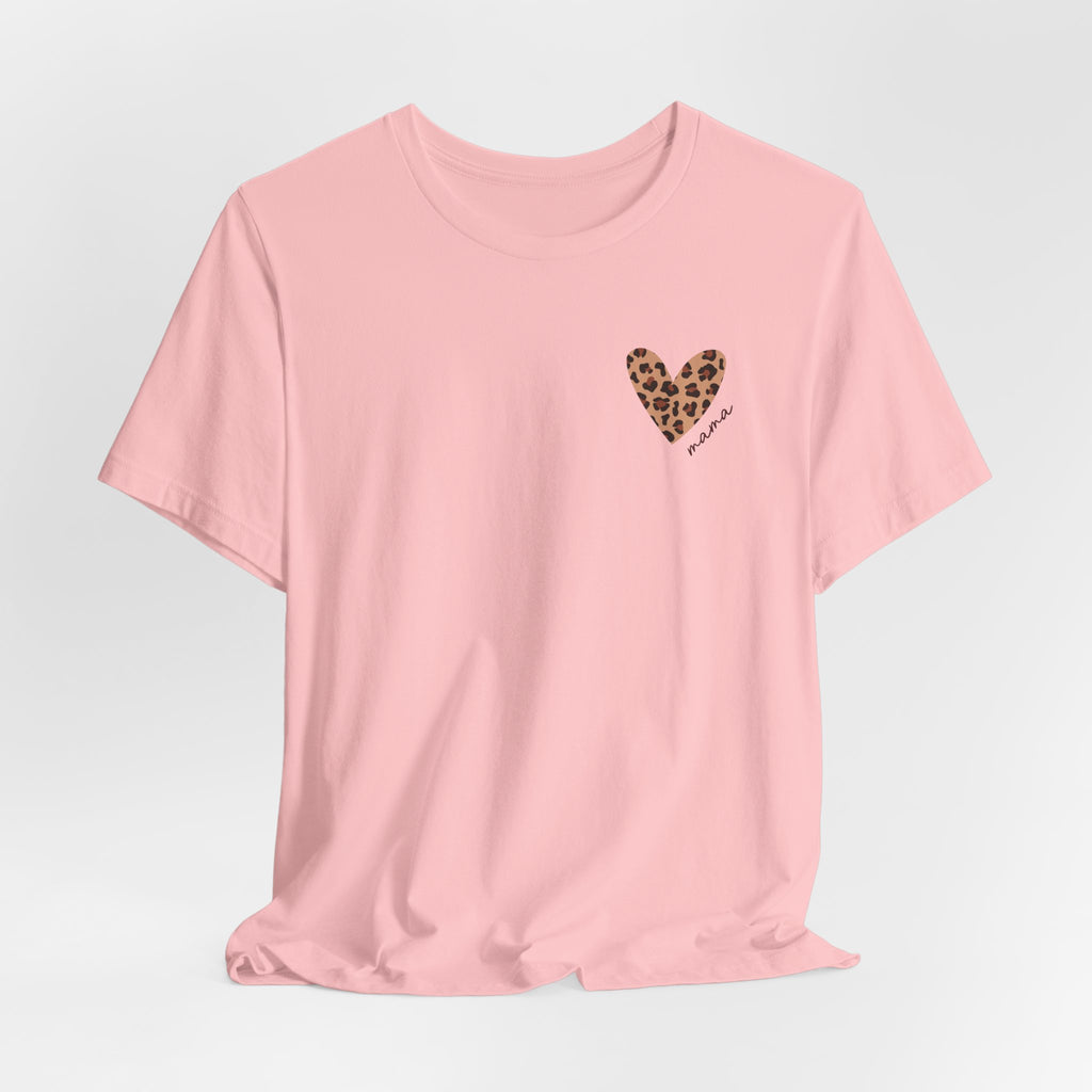Leopard Heart Grandma T-Shirt with Personalized Name
