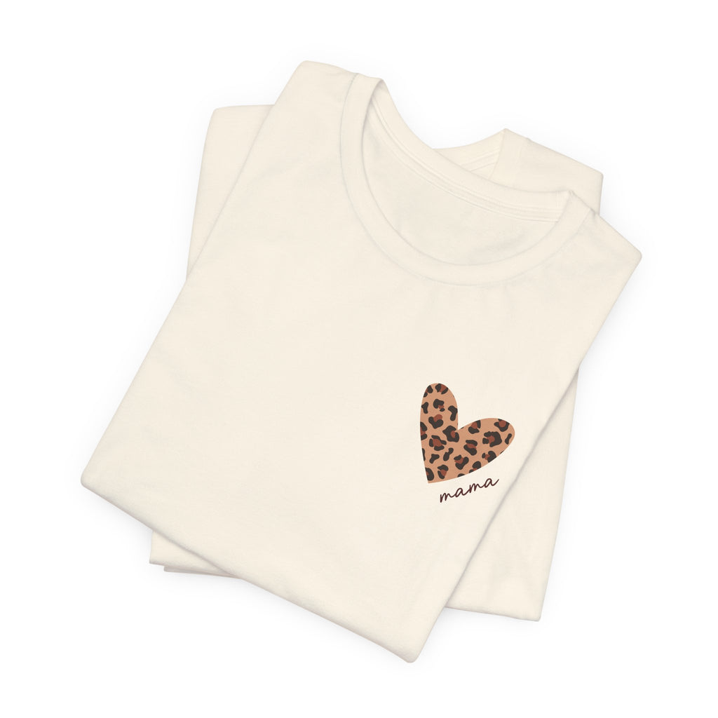 Leopard Heart Grandma T-Shirt with Personalized Name