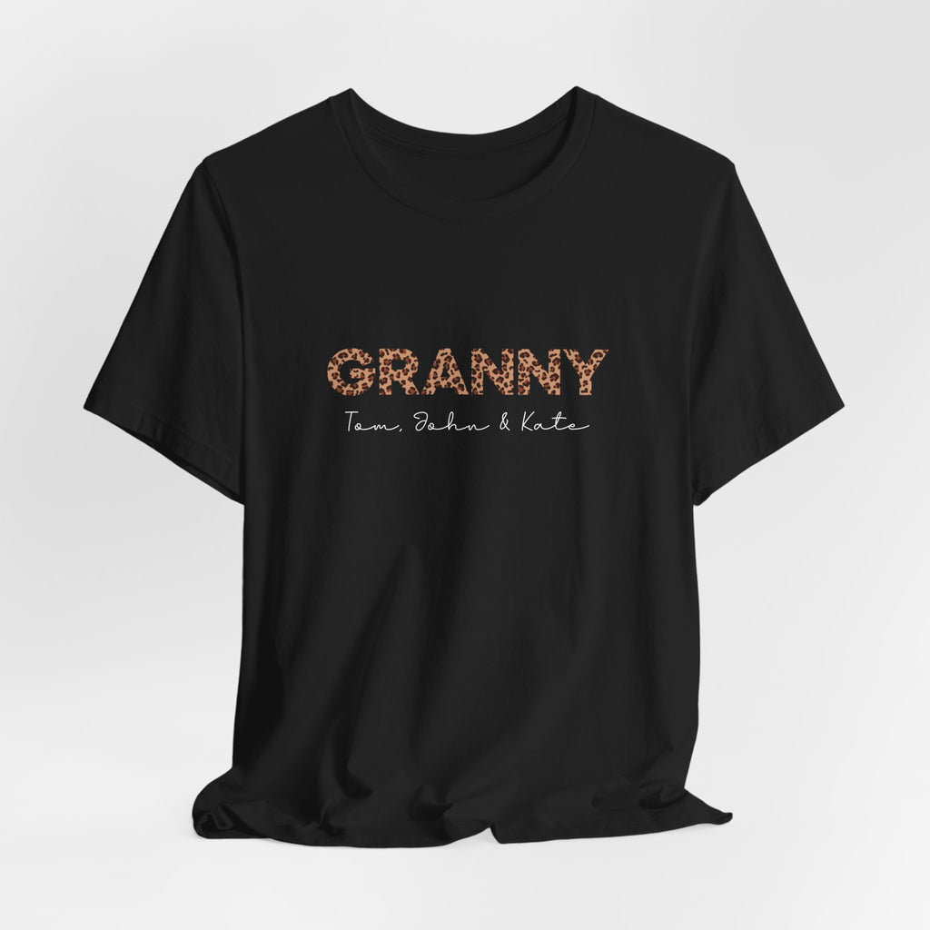 Leopard Granny T-Shirt with Personalized Names