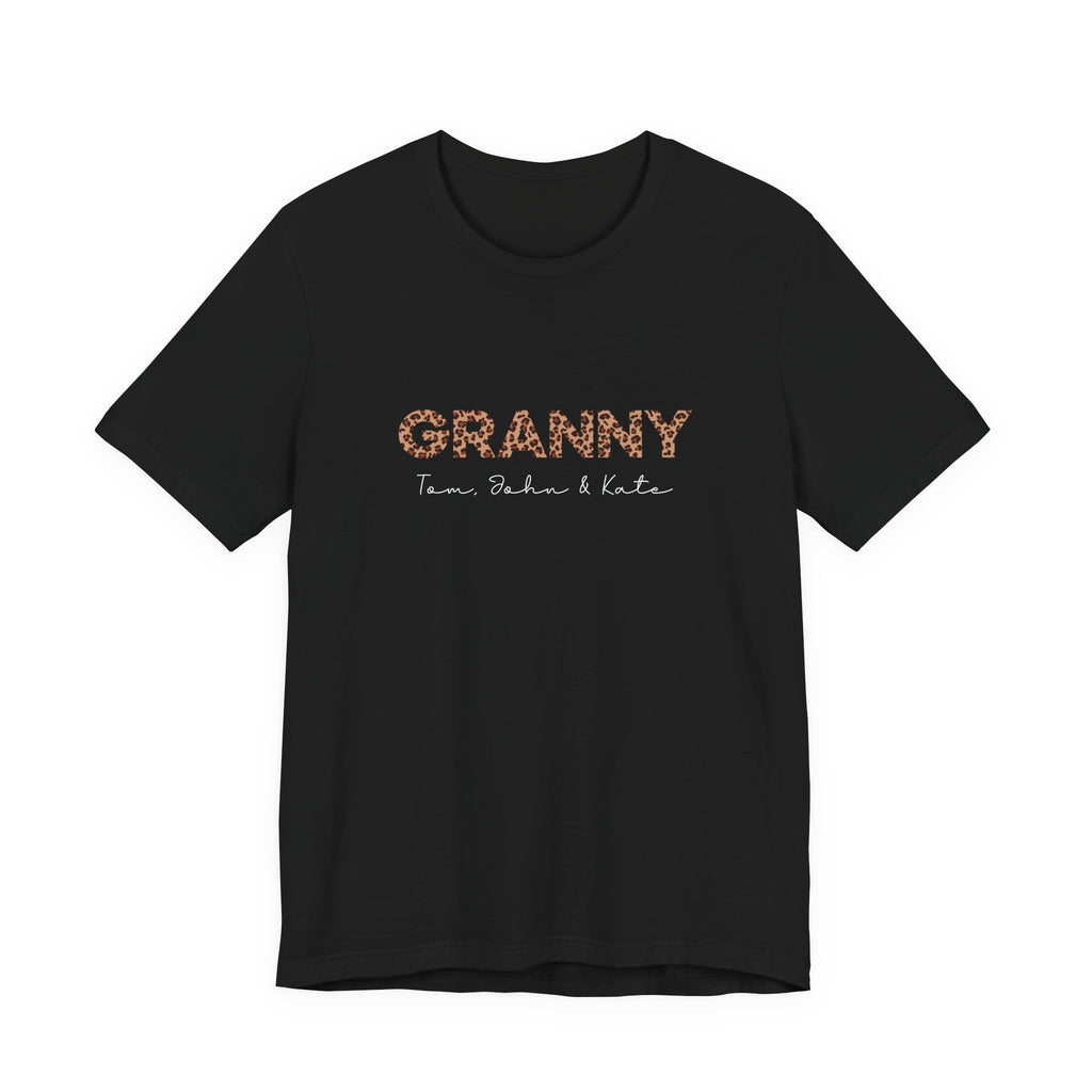 Leopard Granny T-Shirt with Personalized Names