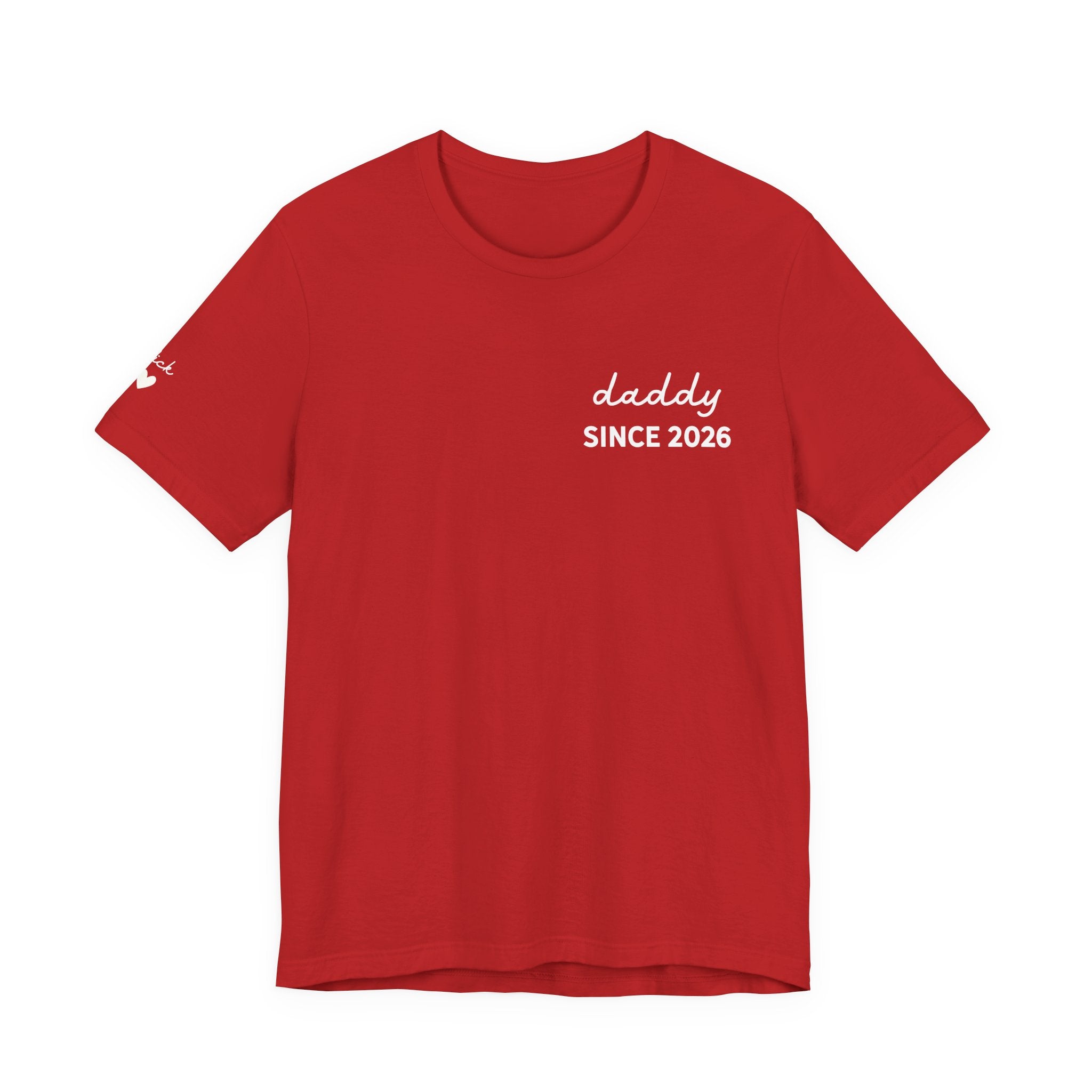 T-Shirt Dad Since Date on Heart and First Names on Sleeve