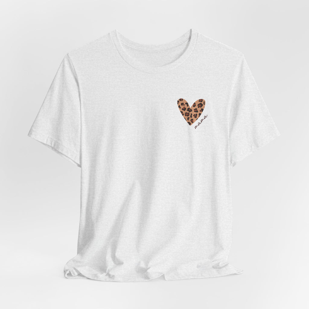 Leopard Heart Grandma T-Shirt with Personalized Name