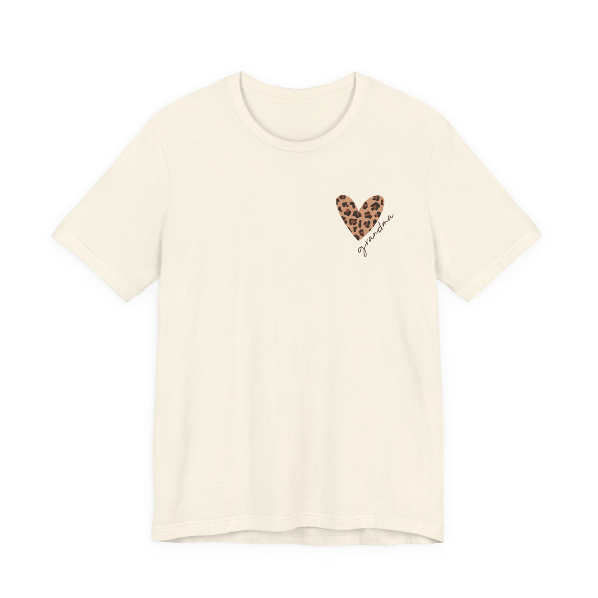 Leopard Heart Grandma T-Shirt Personalized