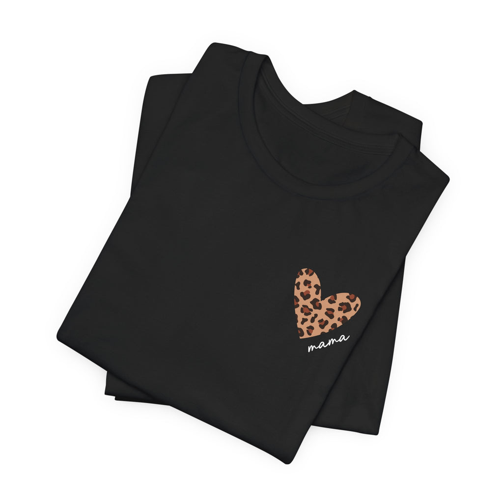 Leopard Heart Grandma T-Shirt with Personalized Name