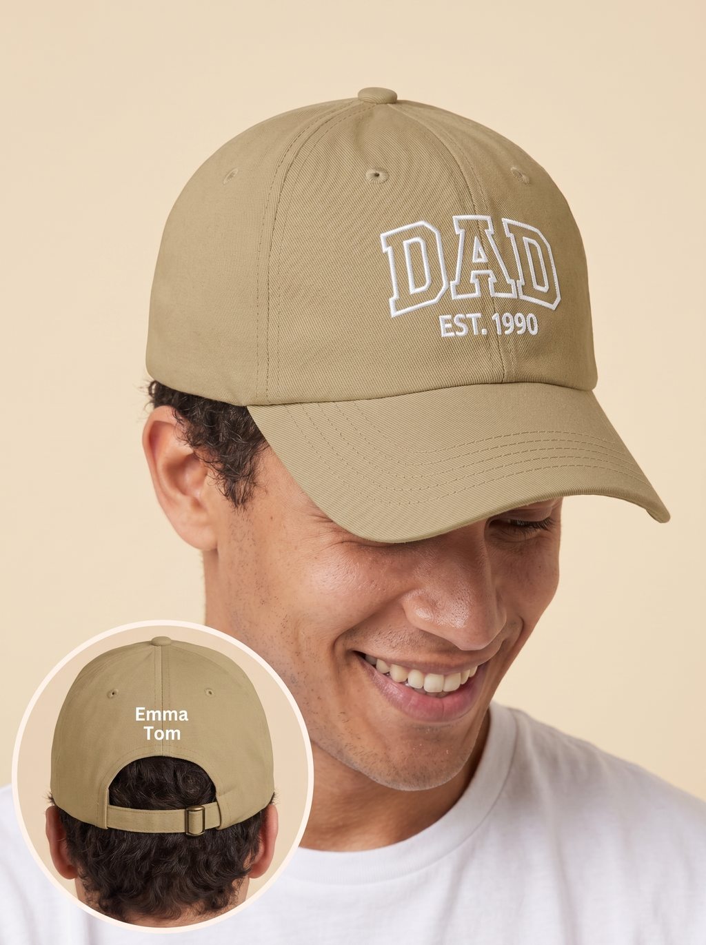 Cap Dad embroidered curved and children's names