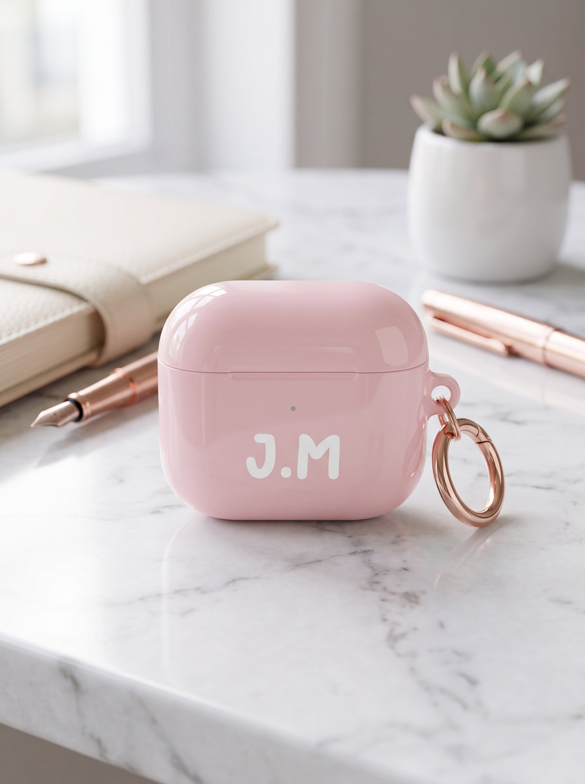Pink AirPods Case with Personalized Initials